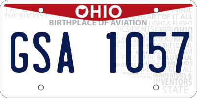 OH license plate GSA1057