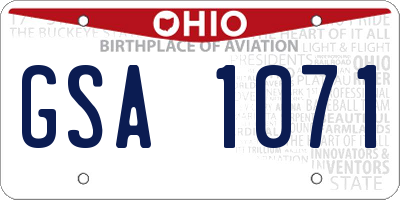 OH license plate GSA1071