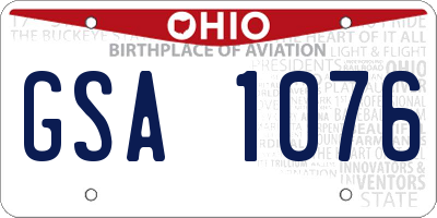 OH license plate GSA1076