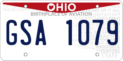 OH license plate GSA1079