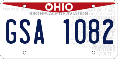 OH license plate GSA1082