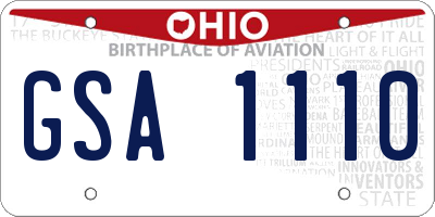 OH license plate GSA1110
