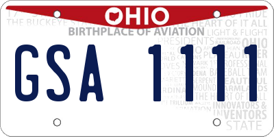 OH license plate GSA1111