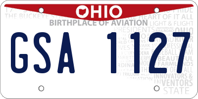 OH license plate GSA1127
