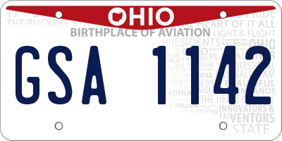 OH license plate GSA1142