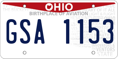 OH license plate GSA1153