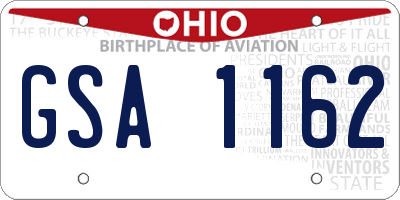 OH license plate GSA1162