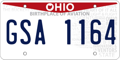 OH license plate GSA1164