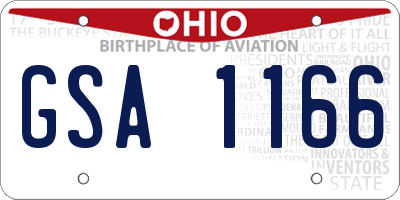 OH license plate GSA1166