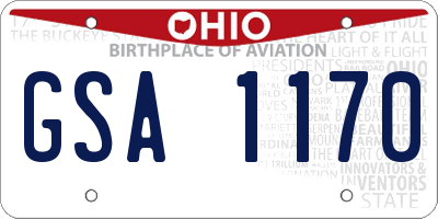 OH license plate GSA1170