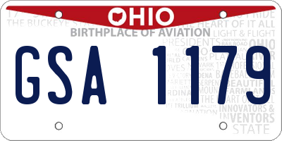 OH license plate GSA1179