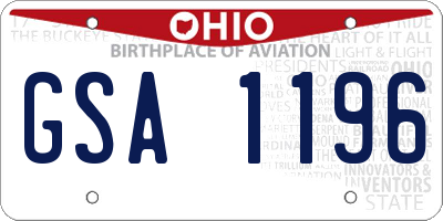 OH license plate GSA1196