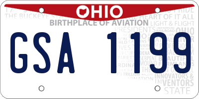 OH license plate GSA1199