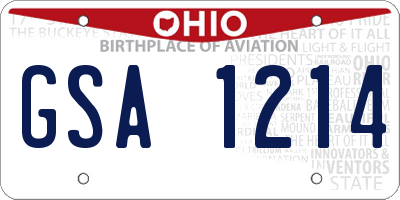 OH license plate GSA1214
