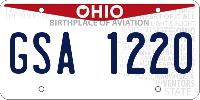 OH license plate GSA1220