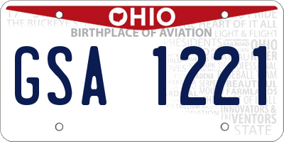 OH license plate GSA1221