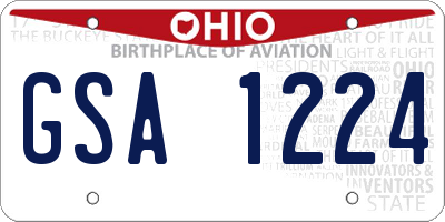 OH license plate GSA1224