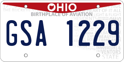 OH license plate GSA1229