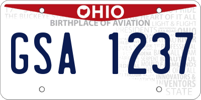 OH license plate GSA1237