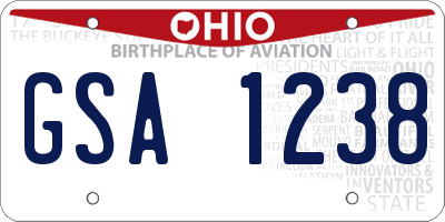 OH license plate GSA1238