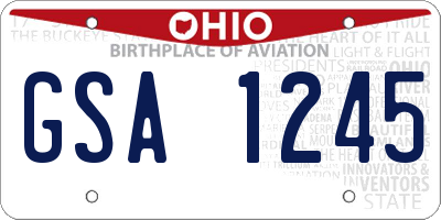 OH license plate GSA1245