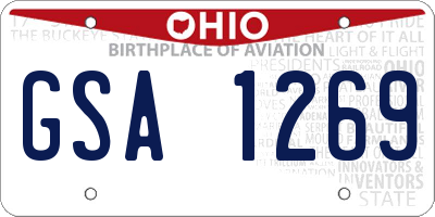 OH license plate GSA1269