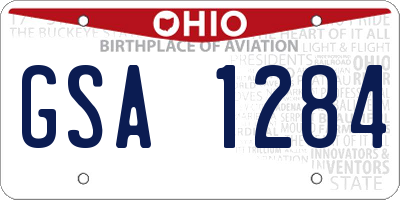 OH license plate GSA1284
