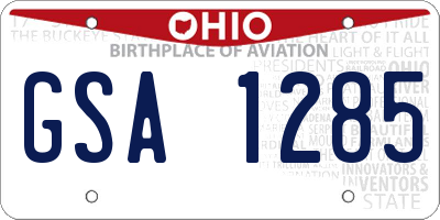 OH license plate GSA1285