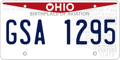 OH license plate GSA1295