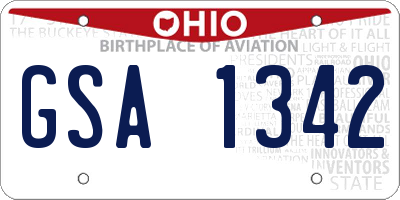 OH license plate GSA1342