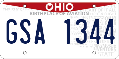 OH license plate GSA1344