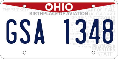 OH license plate GSA1348