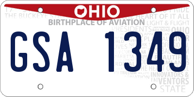 OH license plate GSA1349