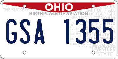 OH license plate GSA1355