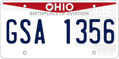 OH license plate GSA1356