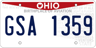 OH license plate GSA1359