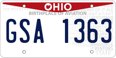 OH license plate GSA1363