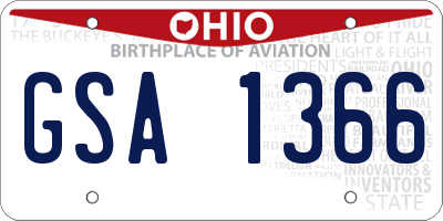 OH license plate GSA1366
