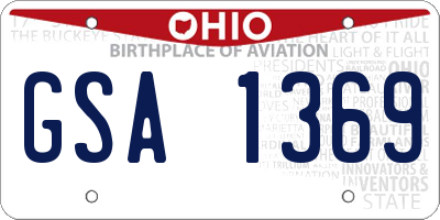 OH license plate GSA1369