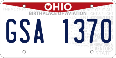 OH license plate GSA1370