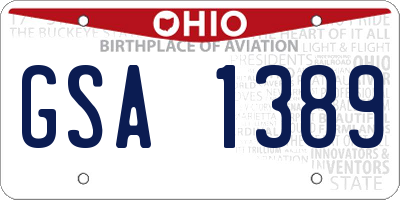 OH license plate GSA1389