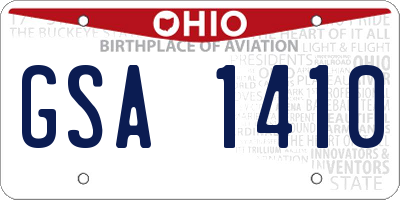 OH license plate GSA1410