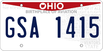 OH license plate GSA1415