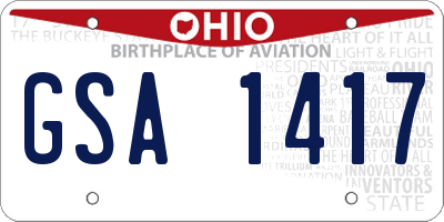 OH license plate GSA1417