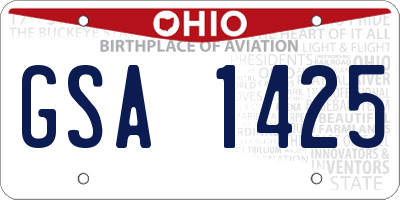 OH license plate GSA1425