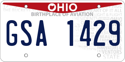 OH license plate GSA1429