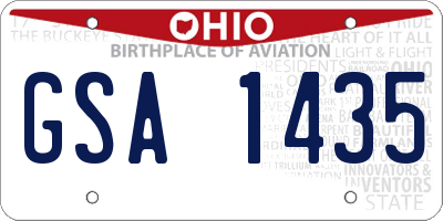 OH license plate GSA1435