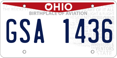 OH license plate GSA1436