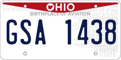 OH license plate GSA1438
