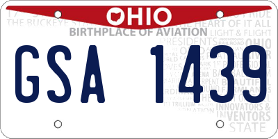 OH license plate GSA1439